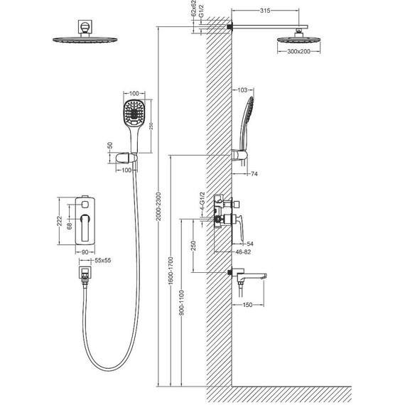 Душевая система для ванны Timo Helmi SX-4099/00-16SM, хром/белый - фото 2