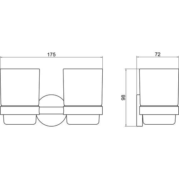 Стакан двойной для зубных щеток Timo Saona 13034/18, чёрное золото - фото 2