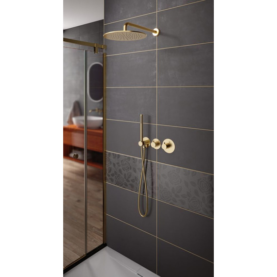 Душевая система для душа с термостатом Timo Saona SX-2359/17SM, золото матовое - фото 2