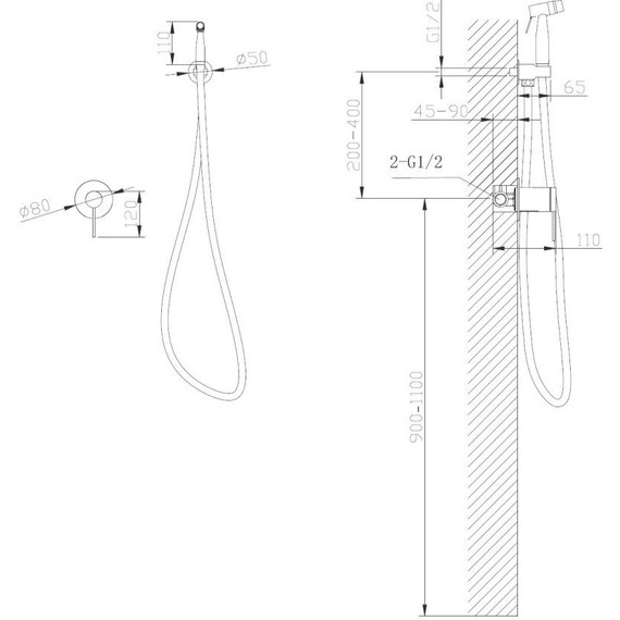 Набор для гигиенического душа Abber Emotion AF8825B, черный матовый - фото 4