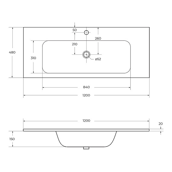 Тумба подвесная с раковиной Cezares ECO-1200-2C-SO-SPF-P 120 см, Sapfiro - фото 18