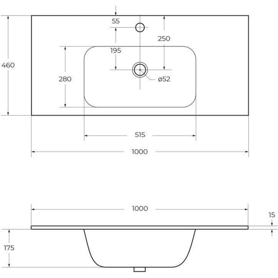 Тумба подвесная с раковиной Cezares DUET-1000-2C-SO-BO 100 см, Bianco Opaco - фото 14