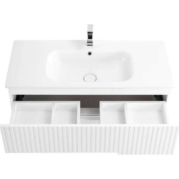 Тумба подвесная с раковиной Cezares DUET-1000-2C-SO-BO 100 см, Bianco Opaco - фото 5