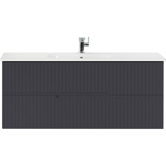 Тумба подвесная с раковиной Cezares DUET-1200-2C-SO-GR-P 120 см, Grafito - фото 