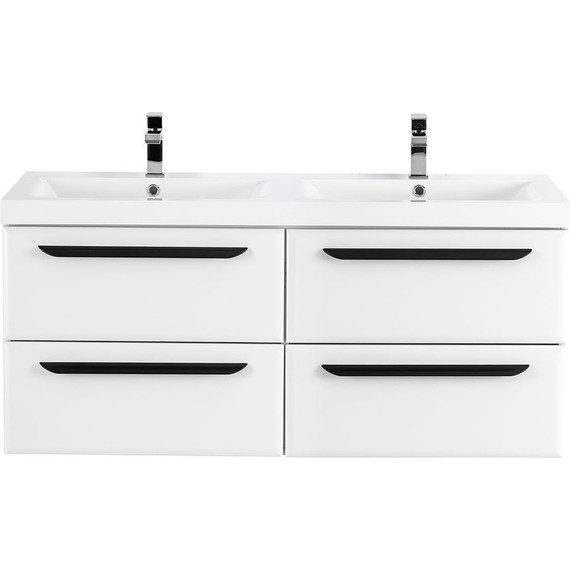 Тумба подвесная с раковиной Cezares ECO-1200-4C-SO-2-BL 120 см, Bianco Lucido - фото 
