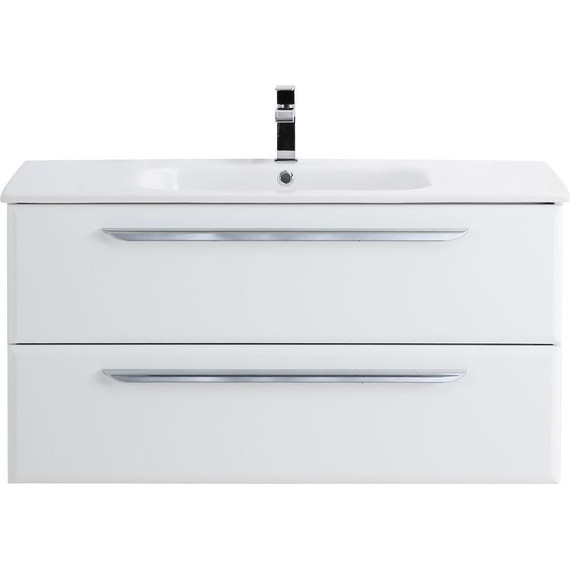 Тумба подвесная с раковиной Cezares ECO-CER-800-2C-SO-BO 80 см, Bianco Opaco - фото 
