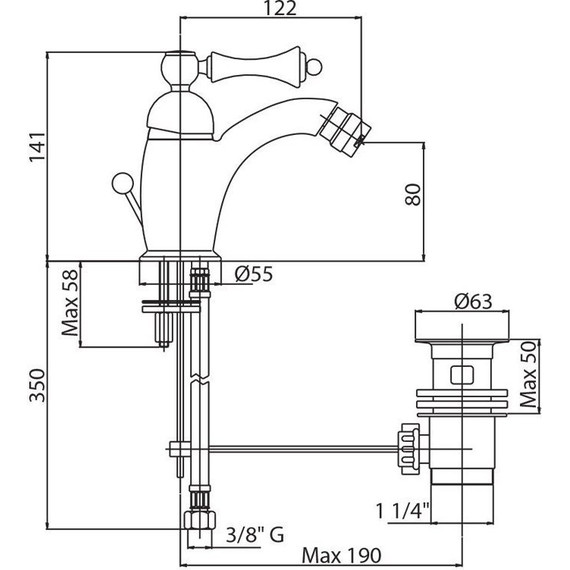 Смеситель для биде Cezares MARGOT-BSM1-BIO, белый, Цвет производителя: белый - фото 2