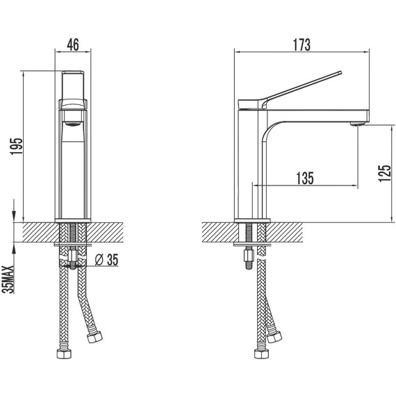 Смеситель для раковины Azario Vise AZ-VQQ168330C, Цвет производителя: хром - фото 2