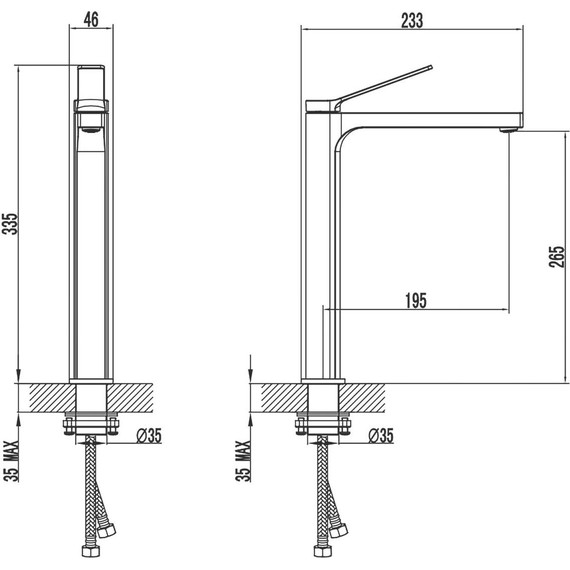 Смеситель для раковины высокий Azario Vise AZ-VQQ168R30C, Цвет производителя: хром - фото 2