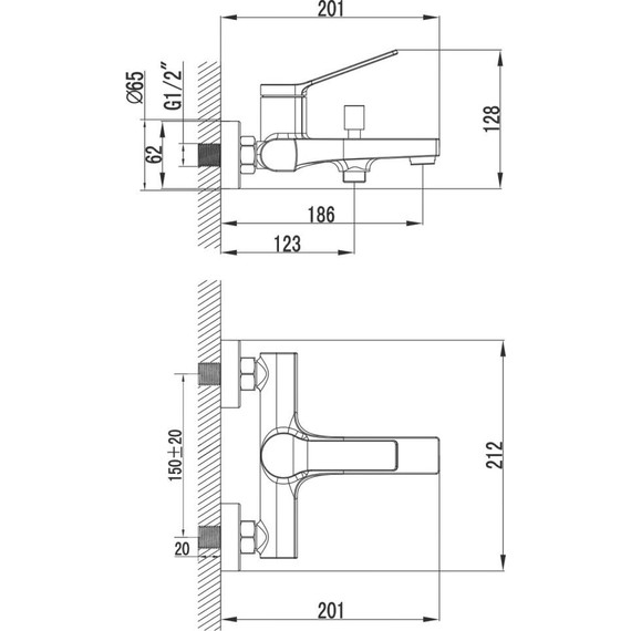 Смеситель для ванны Azario Vise AZ-VSA238330AJ, графит, Цвет производителя: оружейная сталь - фото 6