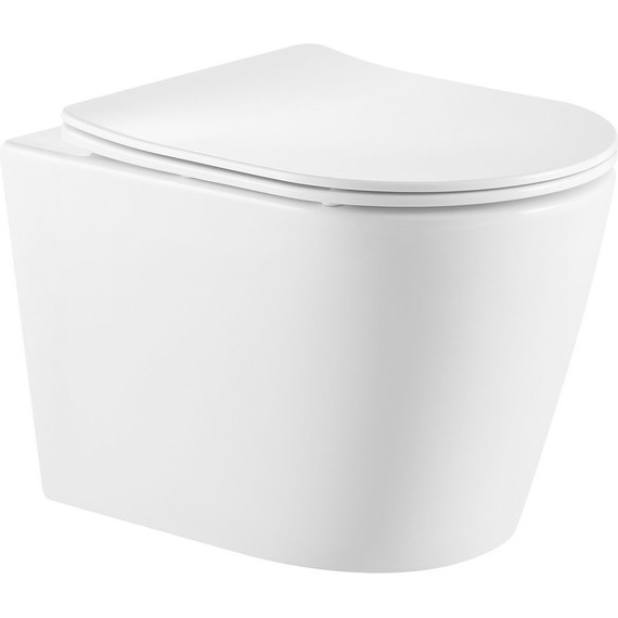 Унитаз подвесной безободковый Тритон Verso 0832 с тонкой крышкой микролифт - фото 