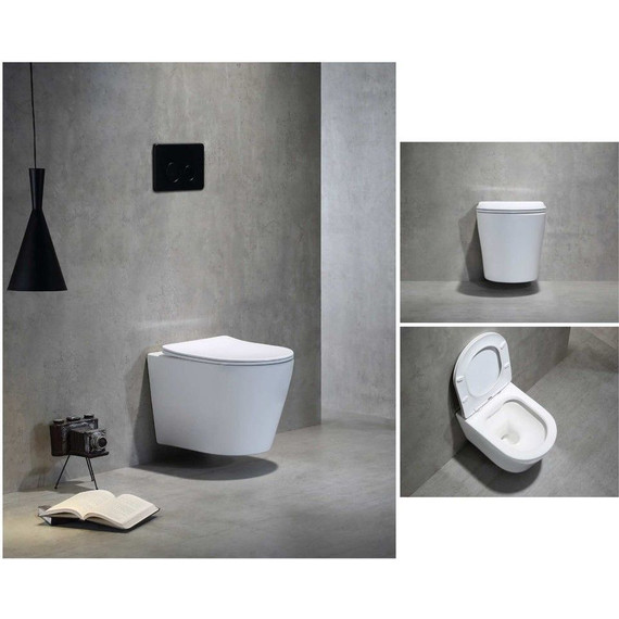 Унитаз подвесной безободковый Тритон Verso 0832 с тонкой крышкой микролифт - фото 11