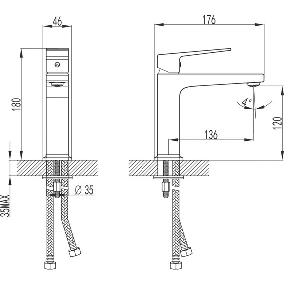 Смеситель для раковины Azario Eddie AZ-VBH168207PA, черный, Цвет производителя: чёрный - фото 2