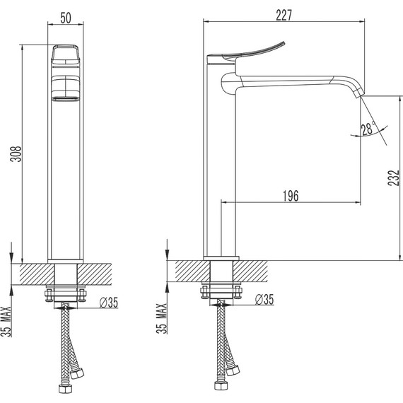 Смеситель для раковины высокий Azario Ability AZ-VQR168R31AJ, графит, Цвет производителя: оружейная сталь - фото 2