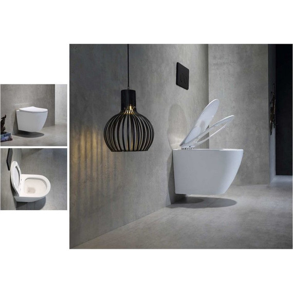 Унитаз подвесной безободковый Тритон Verso 1832 с тонкой крышкой микролифт - фото 11