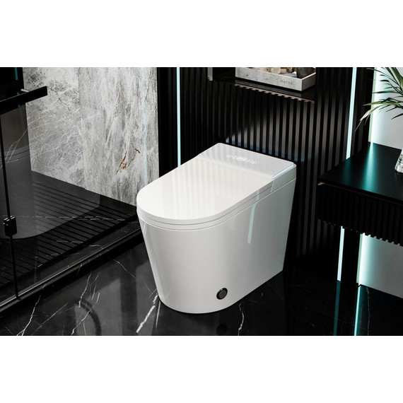 Унитаз-биде приставной электронный безободковый с импульсным смывом Abber Bequem AC1117S с крышкой микролифт - фото 4