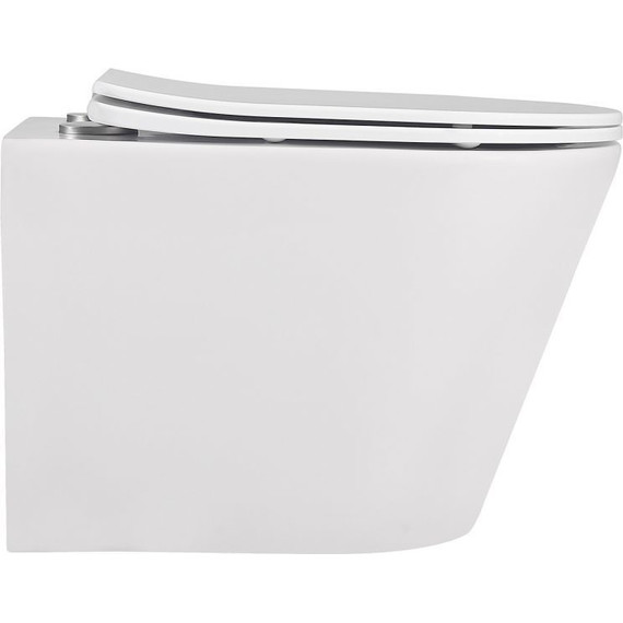 Унитаз подвесной безободковый Abber Bequem AC1102MW с крышкой микролифт, белый матовый, Цвет производителя: белый матовый - фото 2