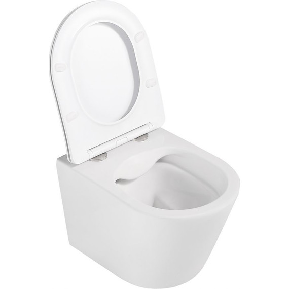 Унитаз подвесной безободковый Abber Bequem AC1102MW с крышкой микролифт, белый матовый, Цвет производителя: белый матовый - фото 4