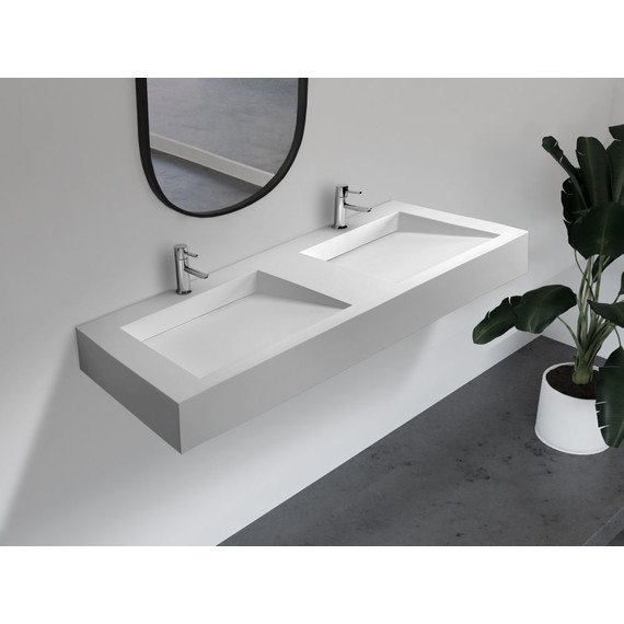 Раковина подвесная Abber Stein 121 см AS2643-1.2, белый матовый - фото 2