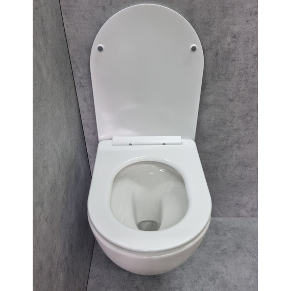 Унитаз подвесной CeramaLux Rimless TR2196 с крышкой микролифт (Система смыва торнадо) - фото 6