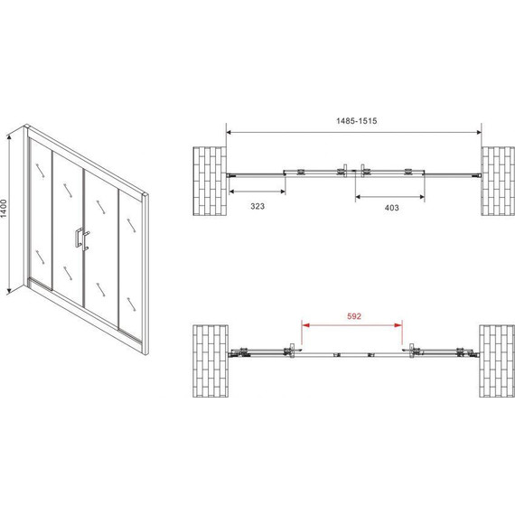 Шторка для ванны Abber Schwarzer Diamant 150 см AG57150M, хром/матовое - фото 4