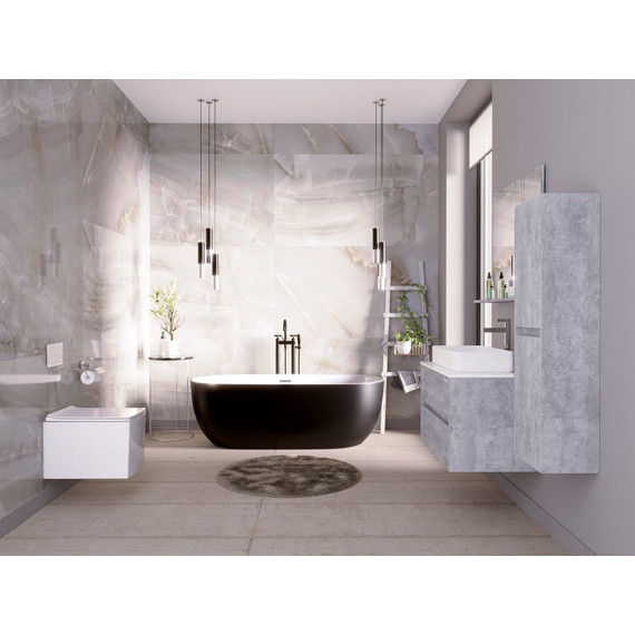 Ванна отдельностоящая Grossman Classic 170x80 см GR-2501MB, черный матовый - фото 4