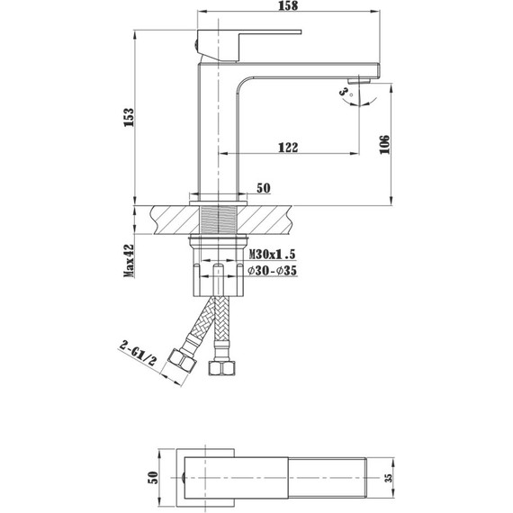 Смеситель для раковины Vincea Cube VBF-1C01MB, черный - фото 4