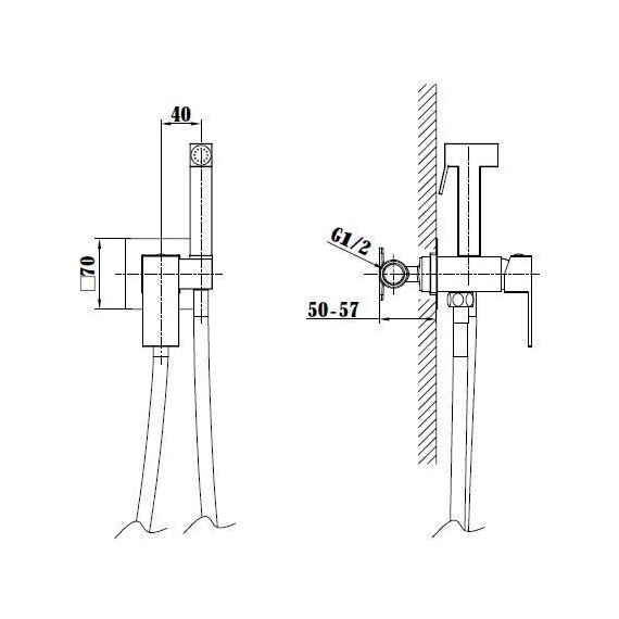 Набор для гигиенического душа Vincea VHFW-102BG, брашированное золото - фото 3