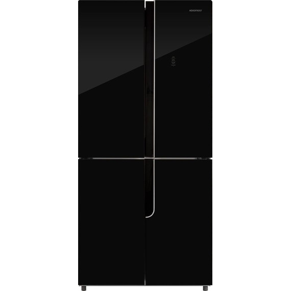 Холодильник Side by Side NordFrost RFQ 510 NFGB inverter (чёрное стекло) - фото 2