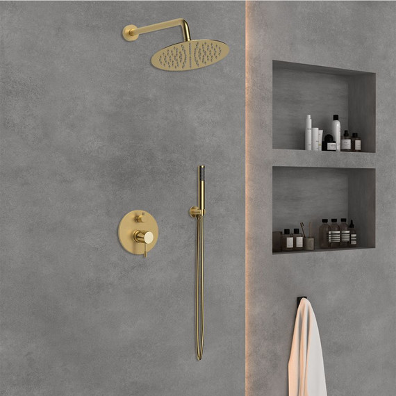 Душевая система для душа Vincea Desire VSFW-1D1BG, брашированное золото - фото 2