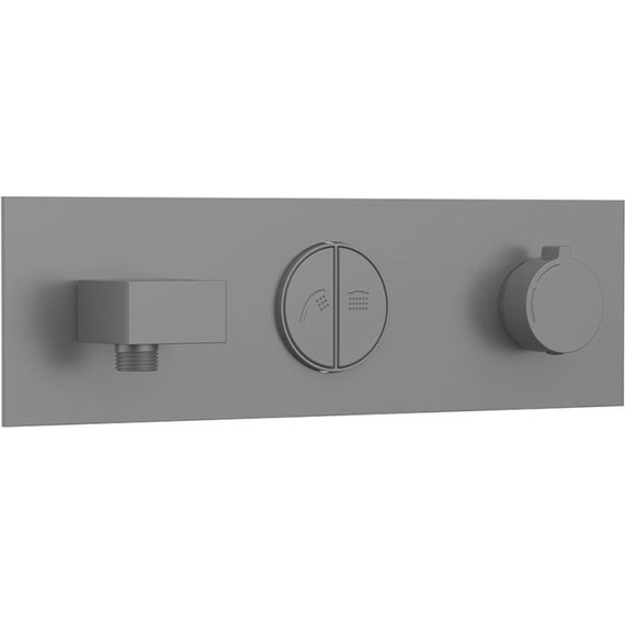 Душевая система для душа с термостатом Vincea VSFW-422T2GM, вороненая сталь - фото 4