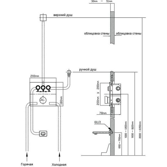 Душевая система для ванны Vincea VSFW-4311GM, вороненая сталь - фото 14
