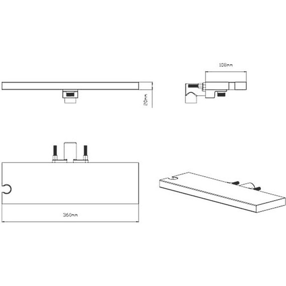 Душевая система для ванны с термостатом Vincea VSFW-431T1RGM, вороненая сталь - фото 11
