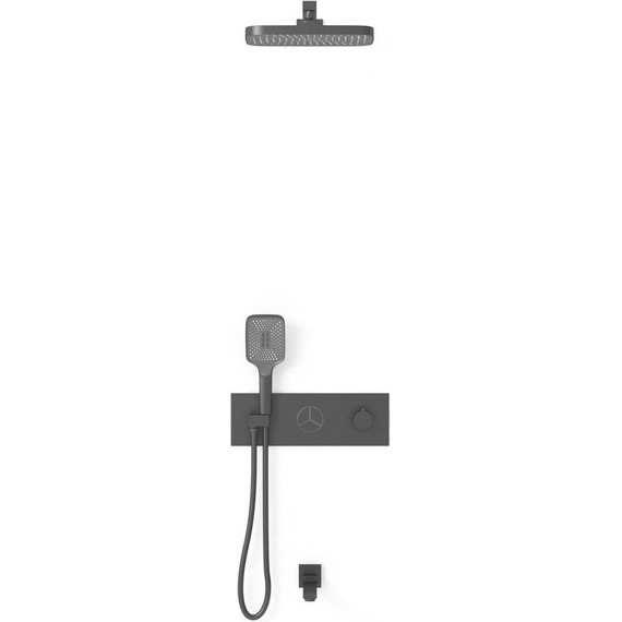 Душевая система для ванны с термостатом Vincea VSFW-432T1MB, черный - фото 2