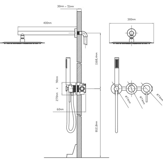 Душевая система для душа Vincea Groove VSFW-4G01MB, черный - фото 5