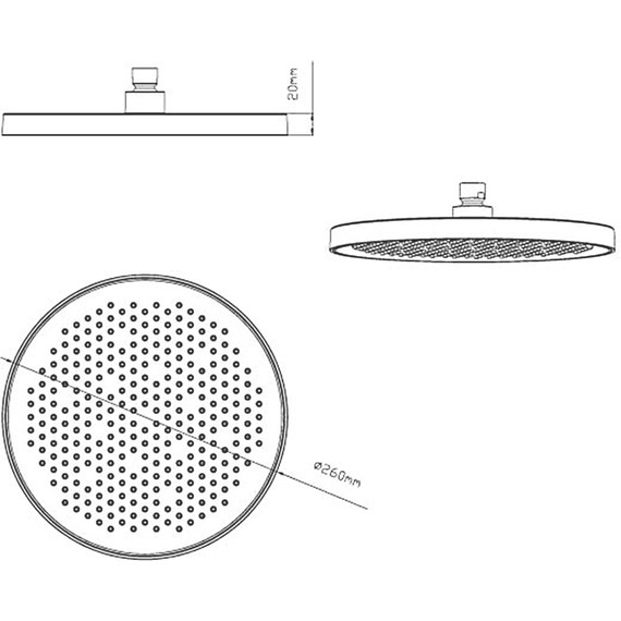 Верхний душ Vincea 260x260 мм VSHD-42CMB, черный - фото 3