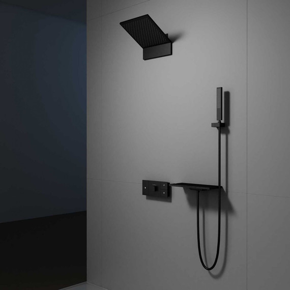 Душевая система для ванны с термостатом Vincea Futura VSFW-2F11TMB, черный - фото 2