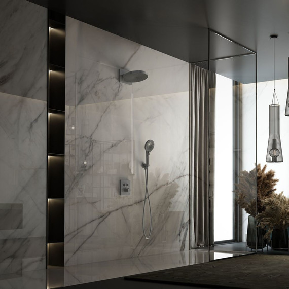 Душевая система для душа с термостатом Vincea Inspire VSFW-3I21T1GM, вороненая сталь - фото 2