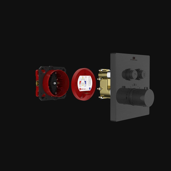 Душевая система для душа с термостатом Vincea Inspire VSFW-3I21T2GM, вороненая сталь - фото 7