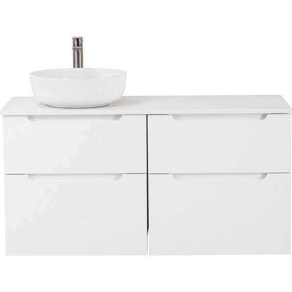 Тумба подвесная со столешницей BelBagno Etna 120 см ETNA-H60-600-2C-SO-BL-P+EK-120-AS-BO-L, Цвет фасада: Bianco Lucido - фото 