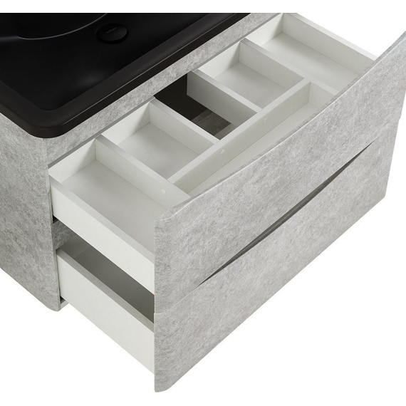 Тумба подвесная с раковиной BelBagno ACQUA-1000-2C-SO-CVG 100 см, Cemento Verona Grigio (раковина BB1000/455-LV-ART-ALR-NERO), Цвет фасада: Cemento Verona Grigio Nero - фото 7