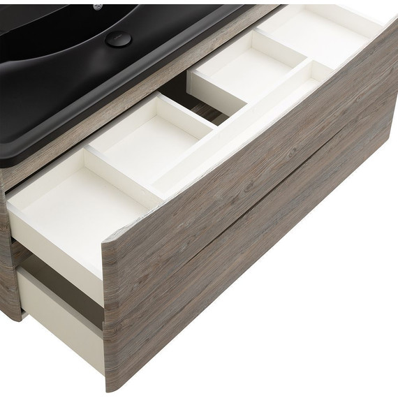 Тумба подвесная с раковиной BelBagno ACQUA-1200-2C-SO-PS 120 см, Pino Scania (раковина BB1200/455-LV-ART-ALR-NERO), Цвет фасада: Pino Scania Nero - фото 6