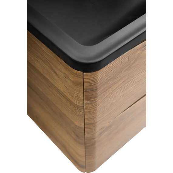 Тумба подвесная с раковиной BelBagno ACQUA-1200-2C-SO-RR 120 см, Rovere Rustico (раковина BB1200/455-LV-ART-ALR-NERO), Цвет фасада: Rovere Rustico Nero - фото 9