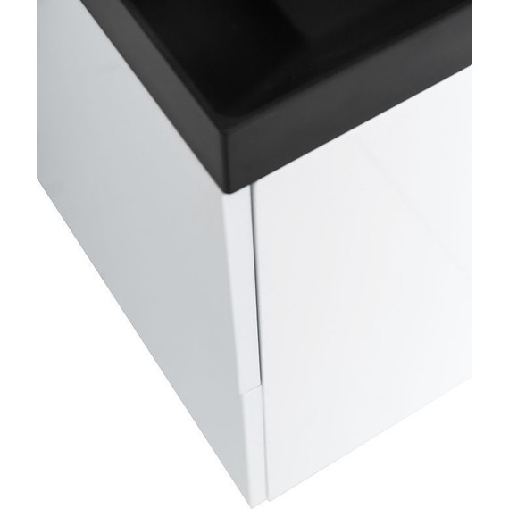 Тумба подвесная с раковиной BelBagno AURORA-800-2C-SO-BL 80 см, Bianco Lucido (раковина BB800/450-LV-ART-AST-NERO), Цвет фасада: Bianco Lucido Nero - фото 9
