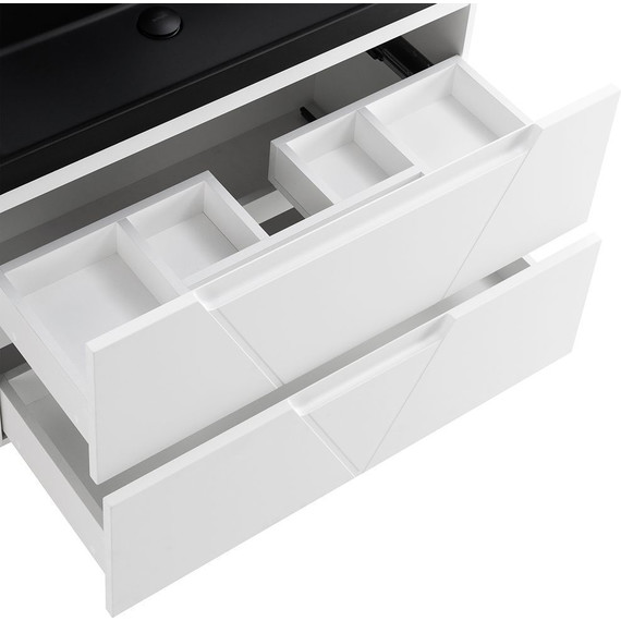 Тумба подвесная с раковиной BelBagno VITTORIA-900-2C-SO-BO-P 90 см, Bianco Opaco (раковина BB900/450-LV-ART-AST-NERO) - фото 6