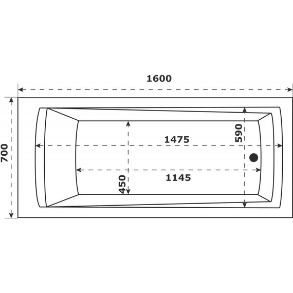 Ванна акриловая Azario Бали 160x70 см БАВ0102, Размер - мм: 1600х700 - фото 10