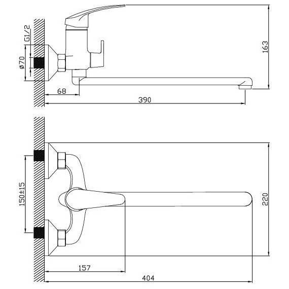Смеситель для ванны Diadonna D80-222112 с душевым гарнитуром - фото 2
