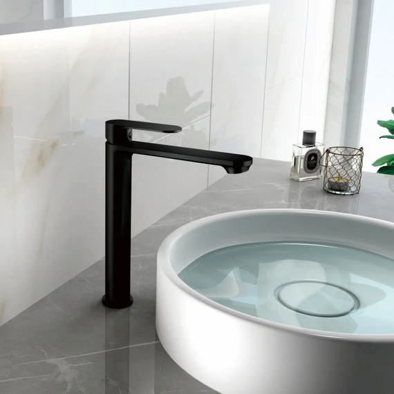 Смеситель для раковины высокий Haiba HB11590-7, чёрный матовый - фото 2