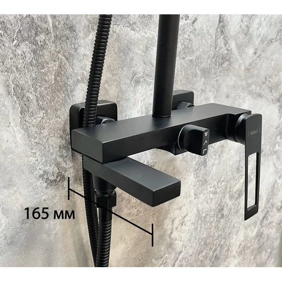 Душевая стойка Haiba HB24817-7, чёрный матовый - фото 4