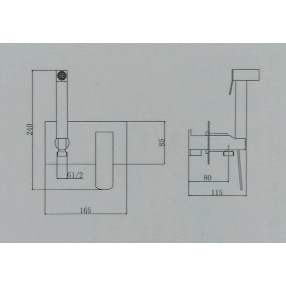 Набор для гигиенического душа Haiba HB55548-7, чёрный матовый - фото 2